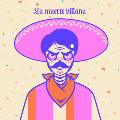 Avatar Design Maker Featuring a Skeleton with a Mariachi Hat 5835a