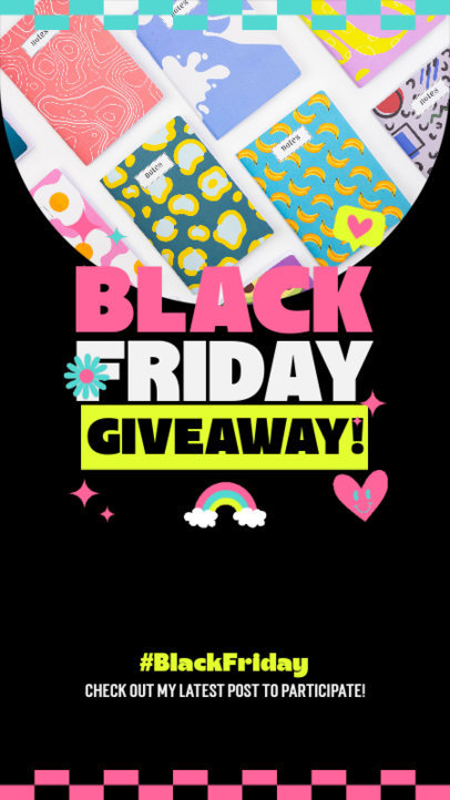 Instagram Story Generator Featuring a Giveaway Ad for Black Friday