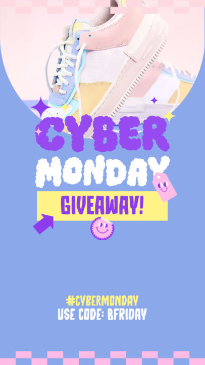 Cyber Monday Instagram Story Creator With a Colorful Aesthetic Featuring a Giveaway