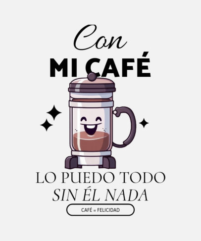 T-Shirt Design Maker with a Phrase to Celebrate World Coffee Day 6570h