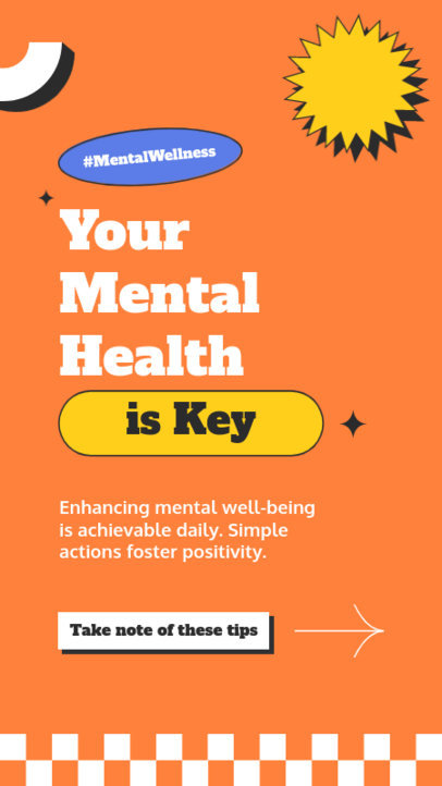 Informative Instagram Story Template With Wellness Tips for Mental Health