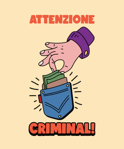 T-Shirt Design Creator Featuring a Theme Inspired by the Pickpocket Trend