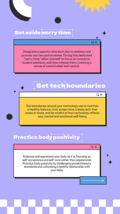 Instagram Story Maker to Promote Better Mental Health Featuring Self-Care Habits