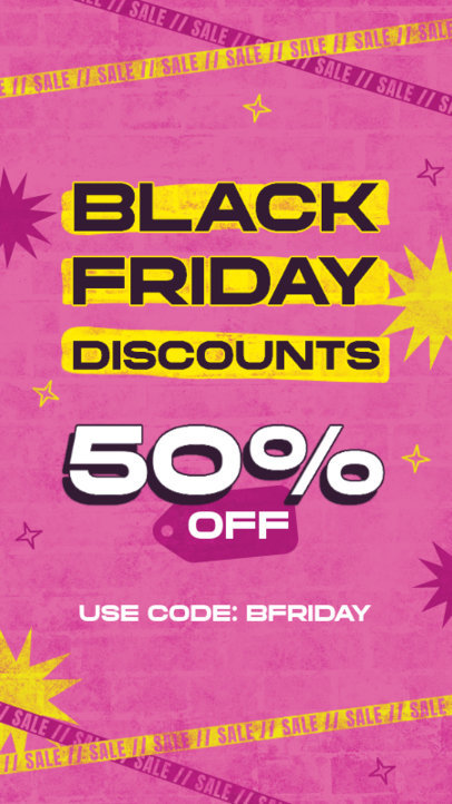 Instagram Story Generator with Star Graphics to Promote Black Friday Discounts 5854g