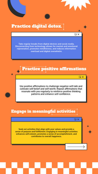 Informative Instagram Story Template With Important Recommendations for Mental Health 6564g-el1