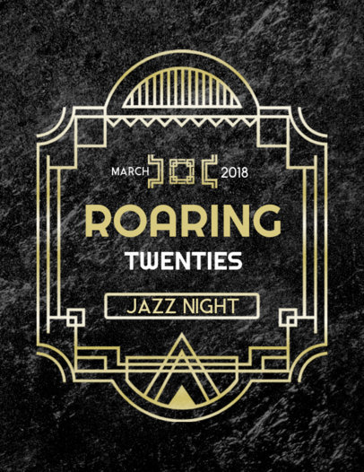 T-Shirt Design Templates with Art Deco Style for themed parties