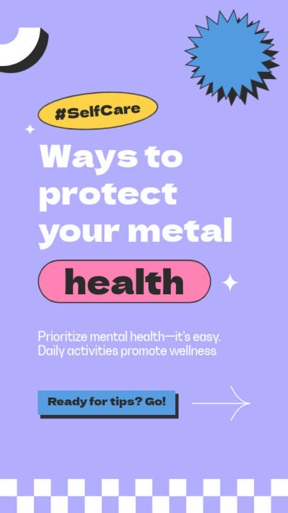 Instagram Story Maker Featuring Self-Care Habits for Mental Health