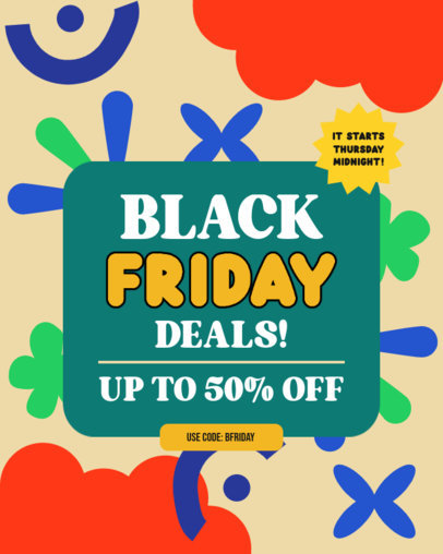 Instagram Post Generator Featuring Colorful Graphics for a Black Friday Deal 5852c