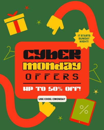 Instagram Post Template with a Background Pattern for a Cyber Monday Sale 5852h