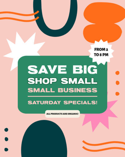 Instagram Post Creator with Illustrated Graphics for a Small Business Saturday Event 5852j