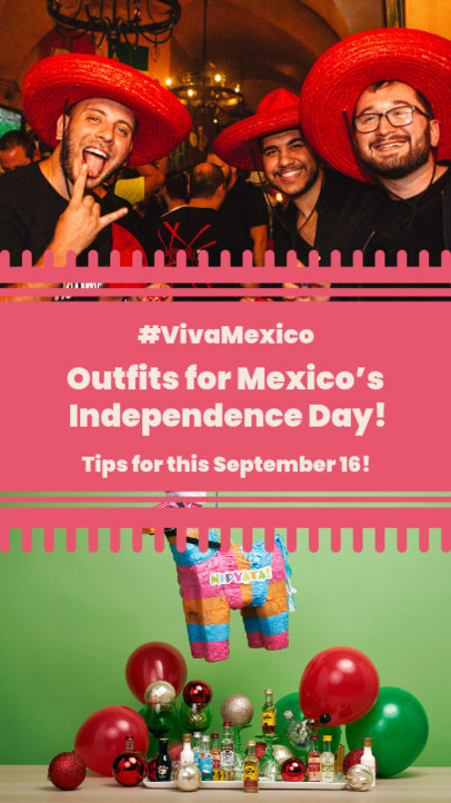 Instagram Story Generator with an Outfit Ideas Ad for a Mexican Independence-Themed Party