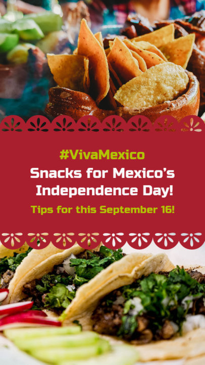 Instagram Story Maker Promoting Traditional Snacks for a Mexican Celebration