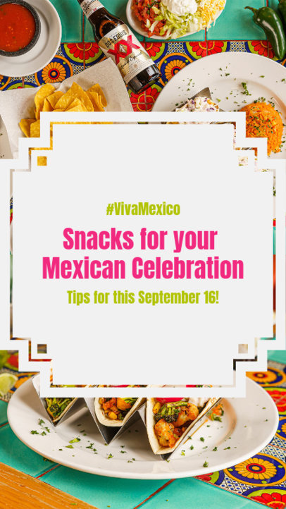 Instagram Story Template with Recommendations for a Mexico's Independence Day-Themed Party
