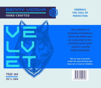 Premium Wine Label Creator for a Vodka Brand Featuring a Wolf Graphic