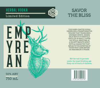 Online Vodka Label Template for a Limited Edition Liquor Brand With a Deer Graphic 6057g