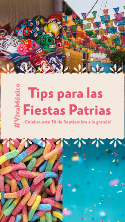 Instagram Story Template Featuring Snack Ideas for a Mexican-Themed Gathering