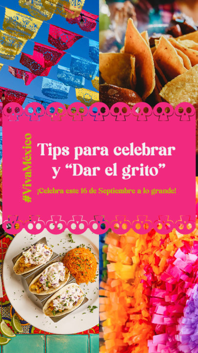 Instagram Story Creator Featuring Tips to Celebrate El Dia del Grito Mexicano