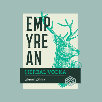 Online Logo Template With a Deer Graphic for a Vodka Brand