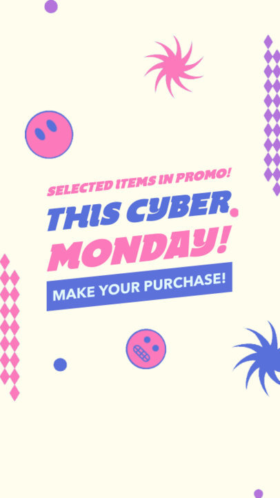 Instagram Story Generator Featuring a Colorful Layout for Cyber Monday Deals