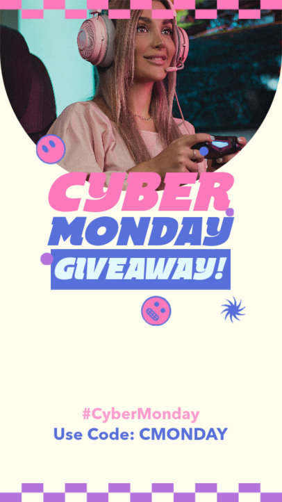 Instagram Story Generator for a Cyber Monday Giveaway With a Colorful Layout 5849i