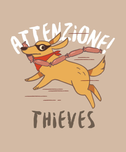 T-Shirt Design Generator Featuring a Funny Dog Graphic Inspired by the Pickpocket Trend