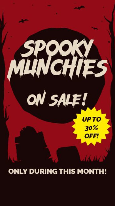 Instagram Story Video Creator with Animated Spooky Graphics for a Halloween Sale 7050