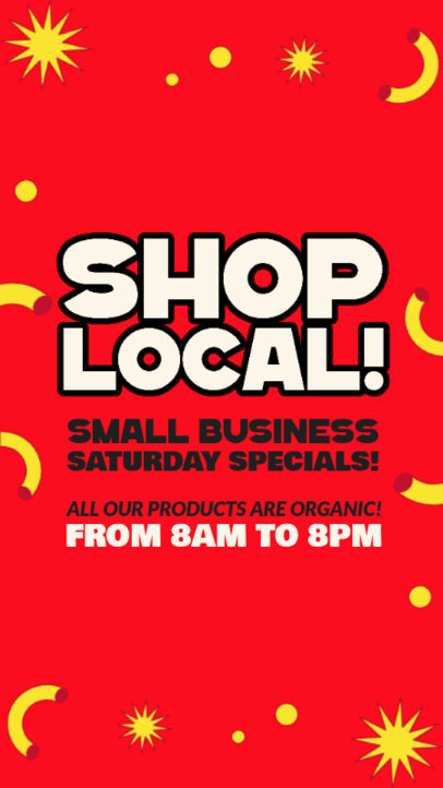 Instagram Story Template with a Shop Local Text for a Small Business Saturday Bazaar