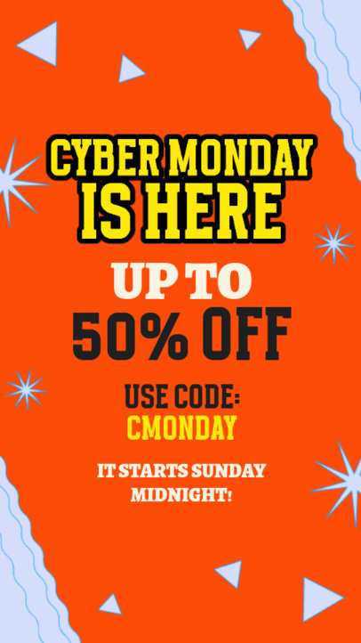 Instagram Story Generator with Sparkling Graphics for a Cyber Monday Promo 5853j