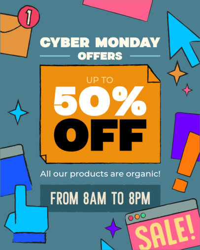 Instagram Post Creator Featuring a Cyber Monday Discount Sale