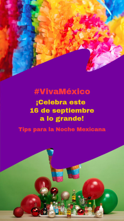 Instagram Story Maker Featuring Party Tips for a Noche Mexicana-Themed Celebration