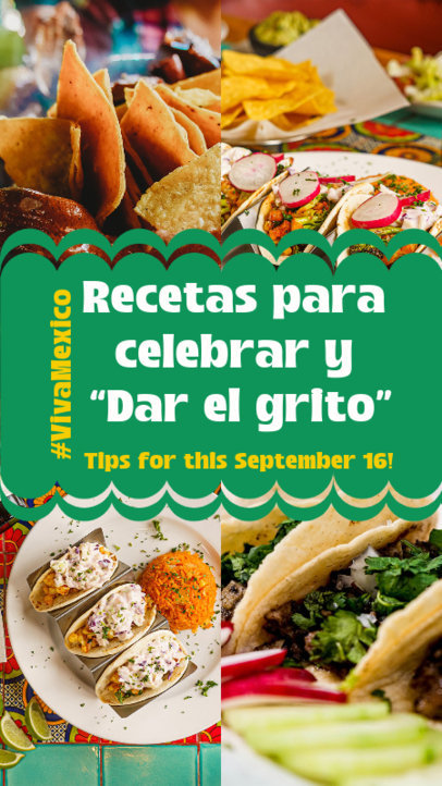 Instagram Story Creator with Traditional Mexican Recipes for a Dia del Grito-Themed Party