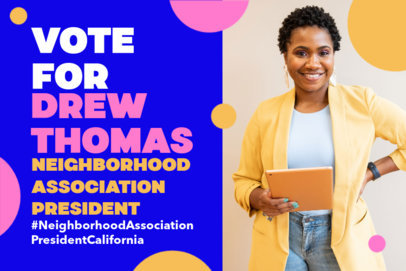 Yard Sign Maker for a Class President Campaign Featuring a Picture of the Candidate