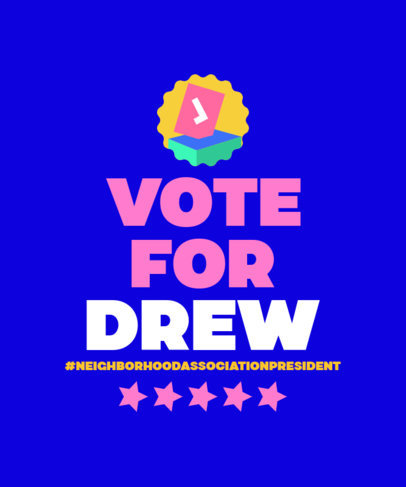 T-Shirt Design Maker Featuring a Vote For Text for a Political Election