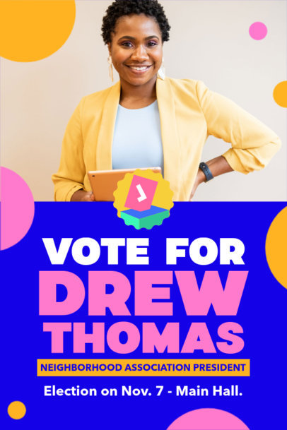 Poster Design Maker for a Political Campaign with a Picture and Colorful Graphics