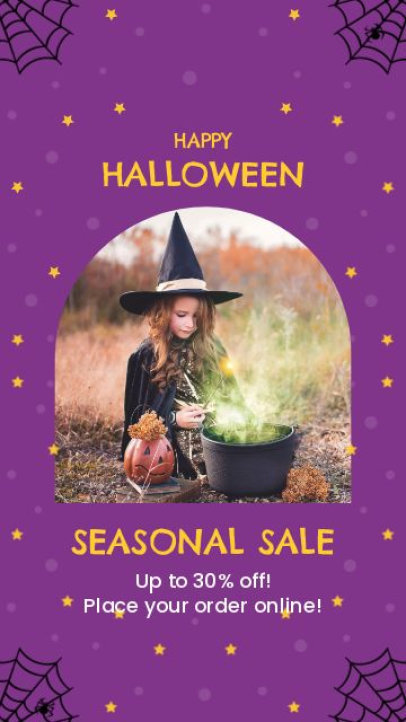 Instagram Story Video Generator to Promote a Halloween Seasonal Sale