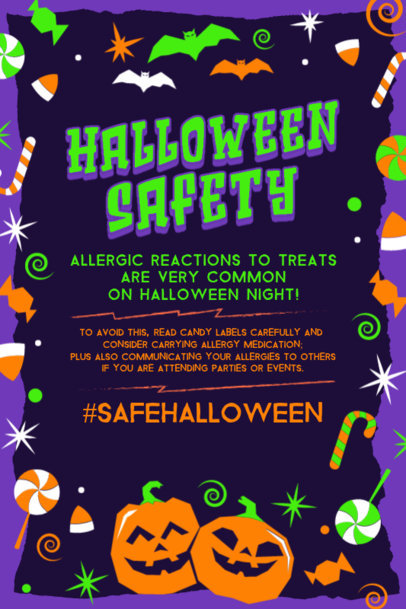 Poster Design Maker Featuring Tips for a Safe Halloween Night 6069
