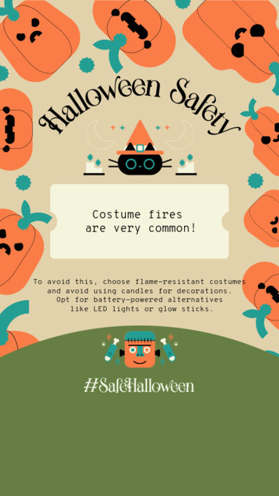 Instagram Story Template Featuring Safety Tips for Halloween 6067