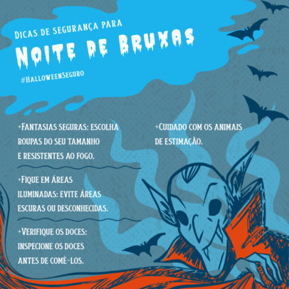 Instagram Post Creator with a Dracula Illustration for Trick-or-Treating Security Tips 6068k