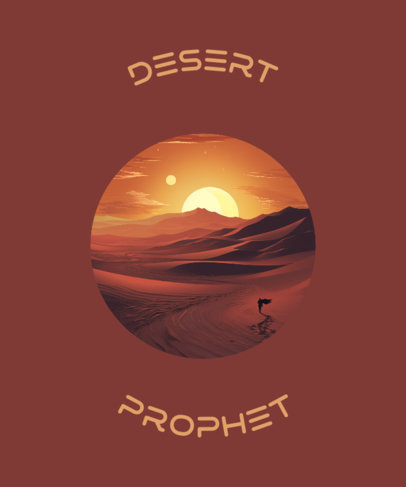 T-Shirt Design Maker Featuring a Dune-Inspired Theme With AI-Generated Graphics