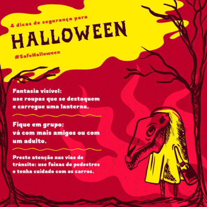 Instagram Post Template Featuring Security Measures for a Safe Halloween 6068l