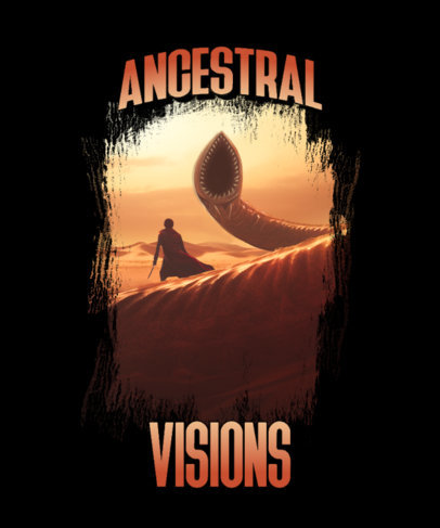 T-Shirt Design Generator Featuring an AI-Themed Inspired by Dune