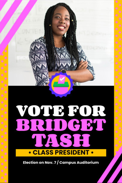 Poster Design Template for a Neighborhood Election with Colorful Typography