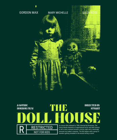 T-Shirt Design Maker Featuring a Vintage Picture of a Haunted Doll for Halloween