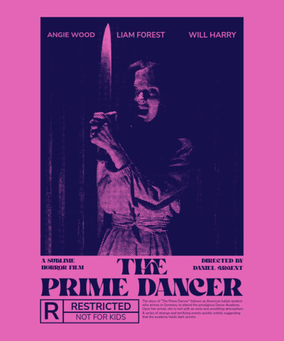 T-Shirt Design Maker Featuring a Vintage Photograph of a Cult Horror Film