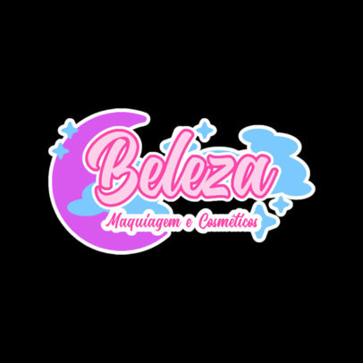 Retro Logo Generator with an Illustrated Moon for a Makeup Store