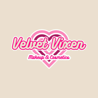Cosmetics Store Logo Generator with a Y2K-Style Heart Graphic
