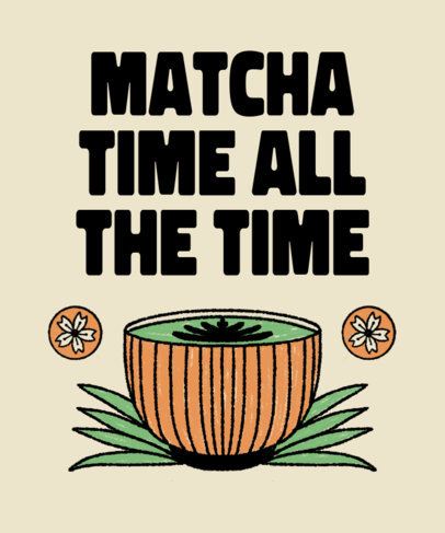 Matcha-Themed T-Shirt Design Maker for Tea Enthusiasts