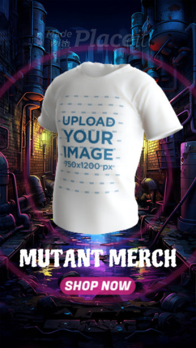 Round-Neck T-Shirt Video With an Apparel Ad Inspired by TMNT