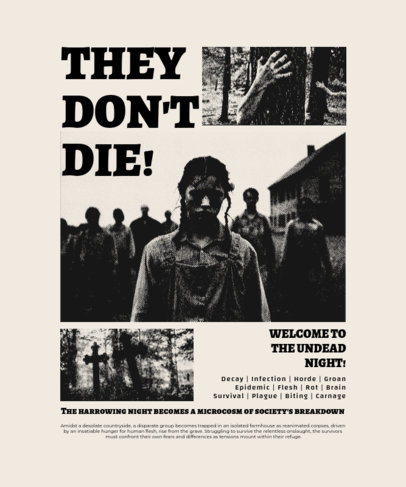 T-Shirt Design Maker with Horror Movie Frames for Halloween