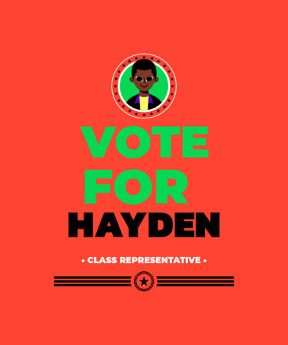 T-Shirt Design Creator for a Class Representative Election with an Illustrated Man
